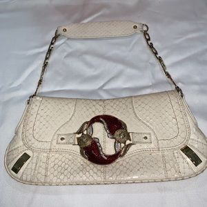 Dolce and Gabbana white python shoulder bag